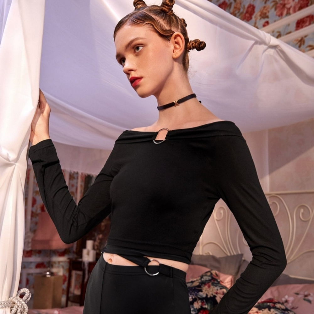 Shein X Juliana Jace O-Ring Detail Off Shoulder
